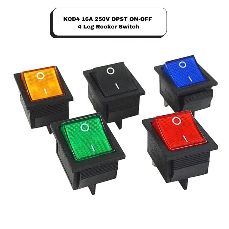 KCD4 16A 250V DPST ON-OFF 4 Leg Rocker Switch - View 1