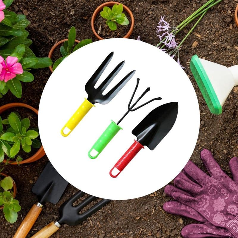 Colorful 3pcs Garden Tool Set with Plastic Handle - View 2