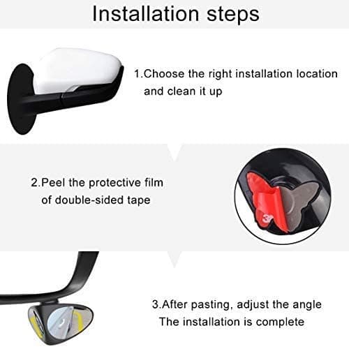 2 in 1 Car Blind Spot Mirror Wide Angle 360 Rotation Adjustable Convex - View 2
