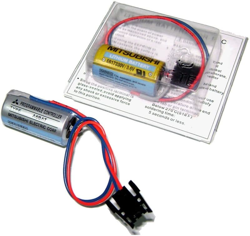 Mitsubishi: ER17330 A6BAT Size-2/3AA 3.6V PLC Cell Non-Rechargeable Lithium Battery with Plug - View 2