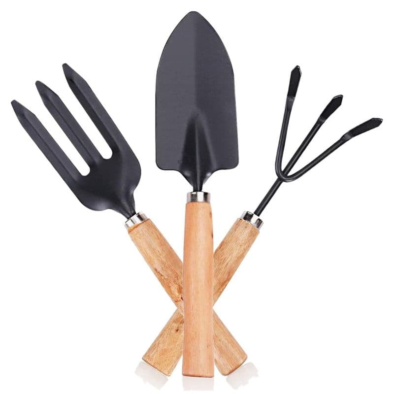 3Pcs Garden Tool Set With Wooden Handle - Medium - View 1