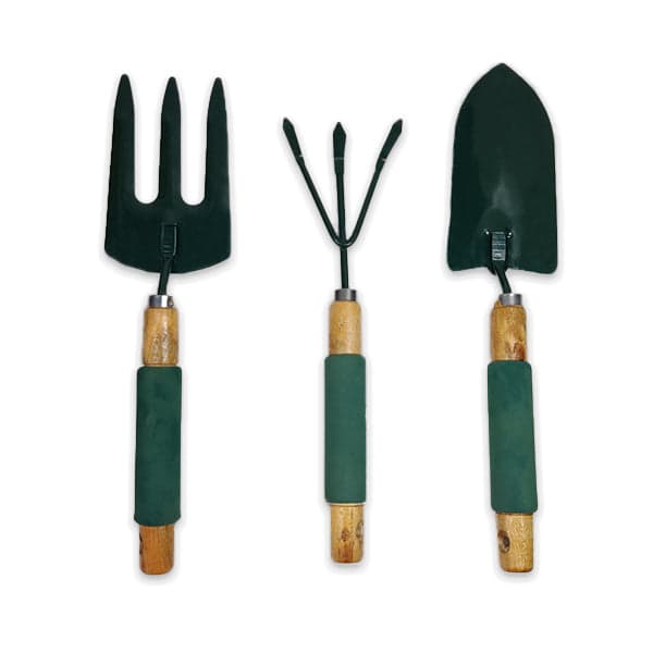 3Pcs Garden Tool Set With Wooden Handle and Foam Grip - Large - View 1