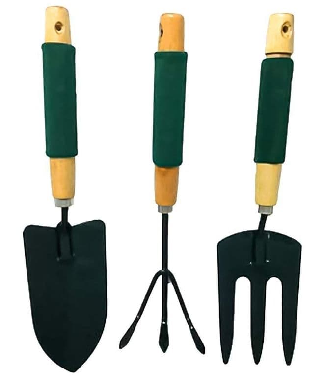 3Pcs Garden Tool Set With Wooden Handle and Foam Grip - Large - View 2