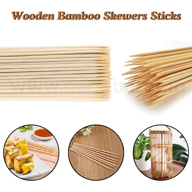 Wooden Bamboo Skewers Sticks [Packet] - View 1
