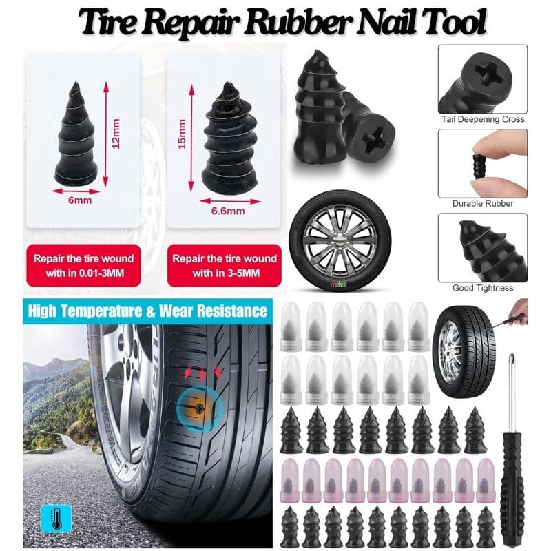 Tire Repair Rubber Nail Screw Tool for Cars and Motorcycles - View 1