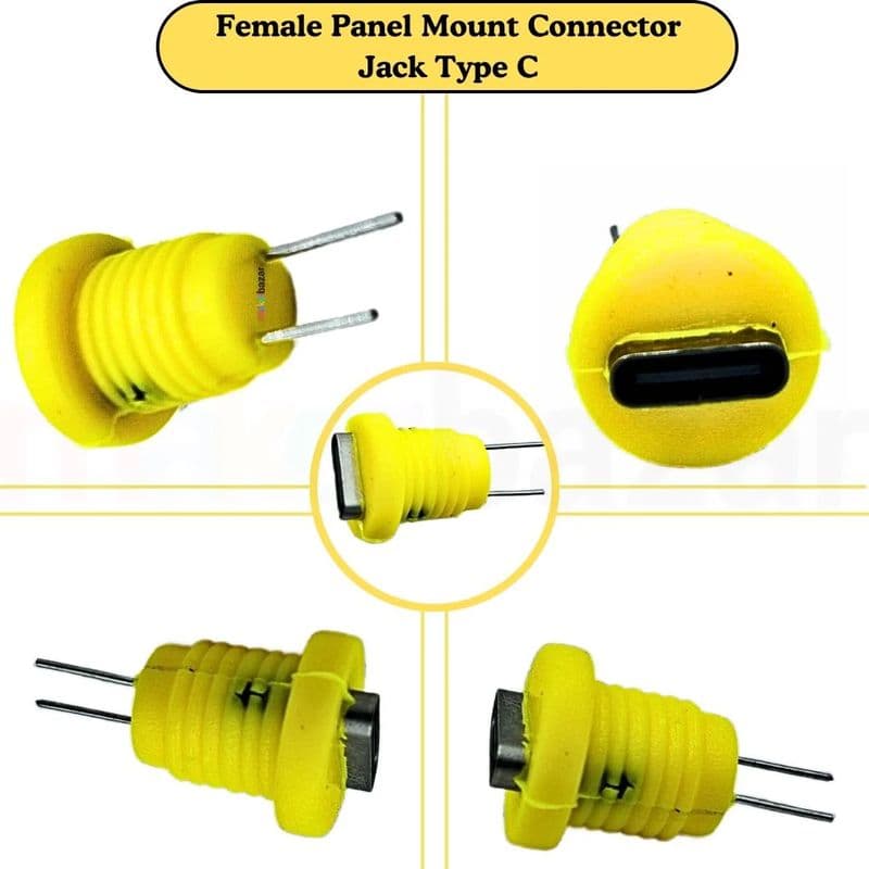 (Low Cost) Female USB 2-Pin Panel Mount Connector (without Wire) - View 2