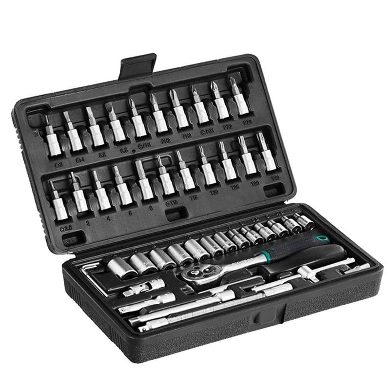 46pcs Socket Combination Set 1/4 Inch DIY Repair Tool Kit - View 2