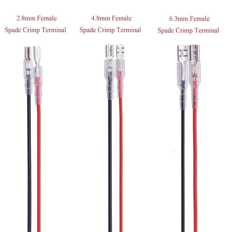 Female Spade Insulated Crimp Terminal with Cable Connector - View 1