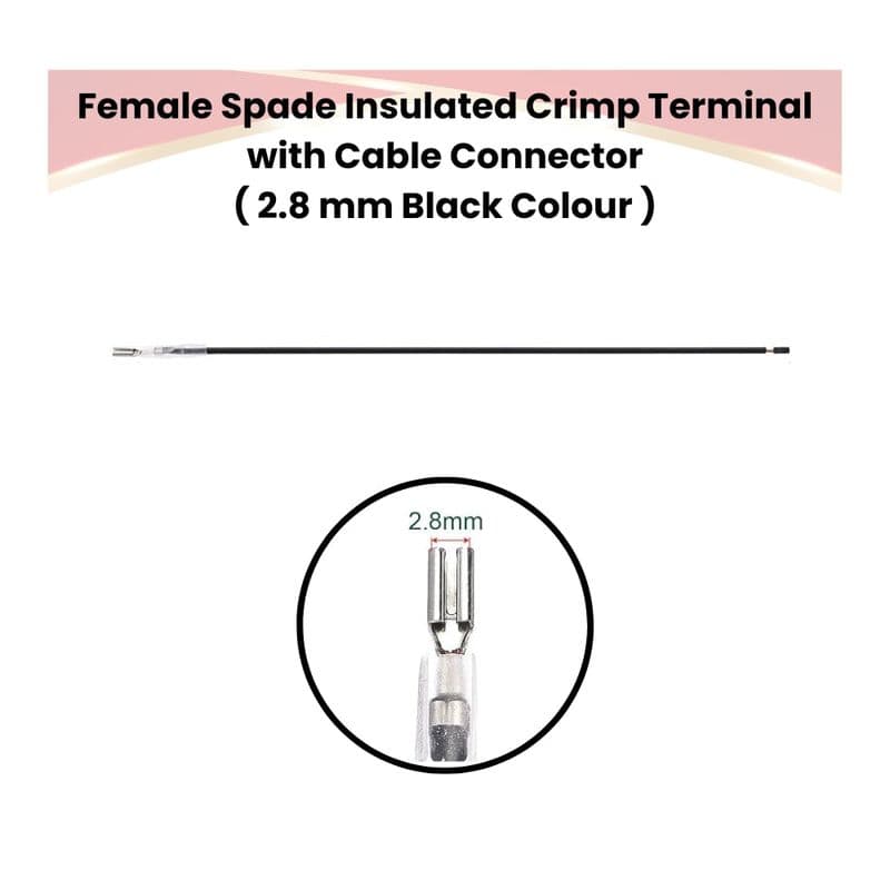 Female Spade Insulated Crimp Terminal with Cable Connector - View 2