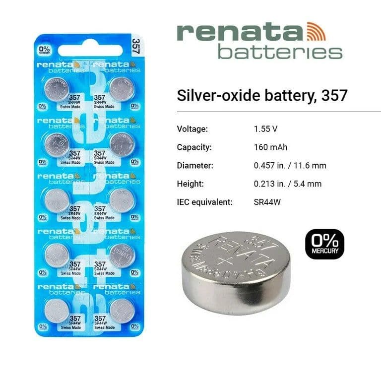 Renata: 1.55V Silver Oxide Wrist Watch Battery Button Cell - View 2