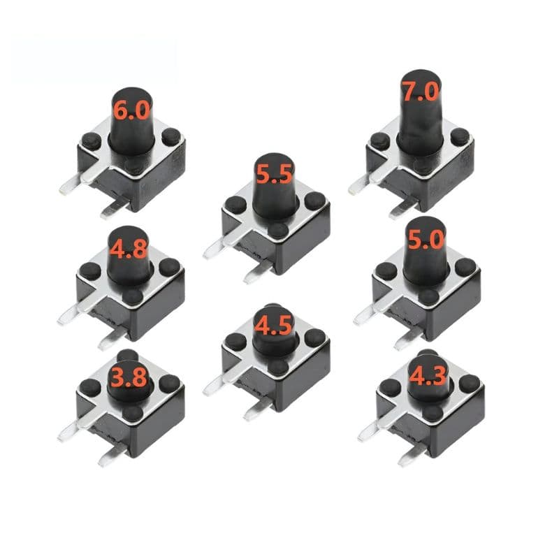 4.5x4.5mm Dip Right-Angle Tactile Switch 3-Pins Micro Push Button - View 1