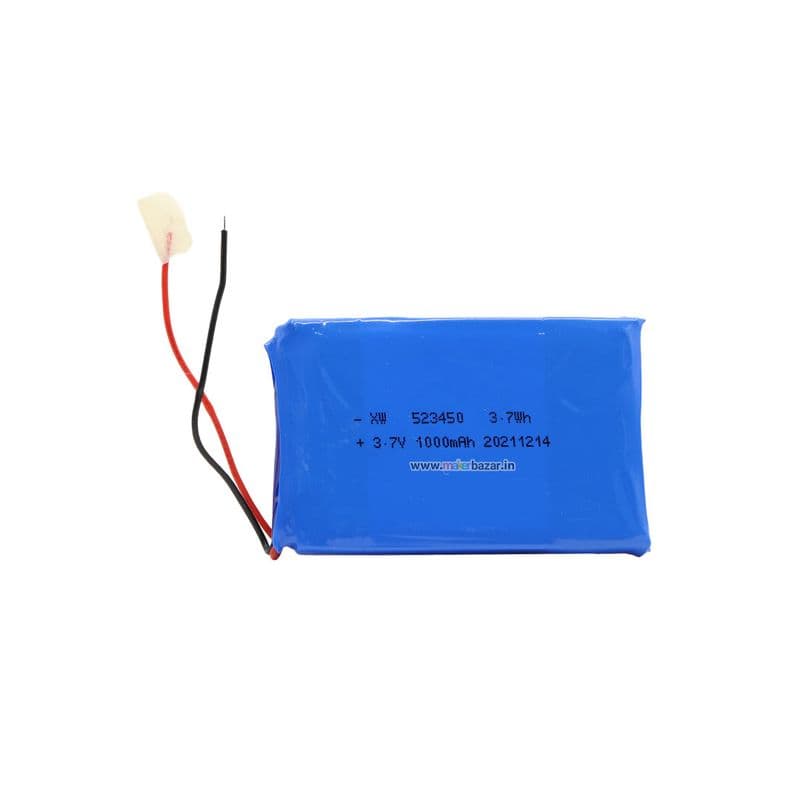 KP: 3.7V 1000mAh Lipo Battery - Single Cell Lithium Polymer Battery [Blue] - View 3