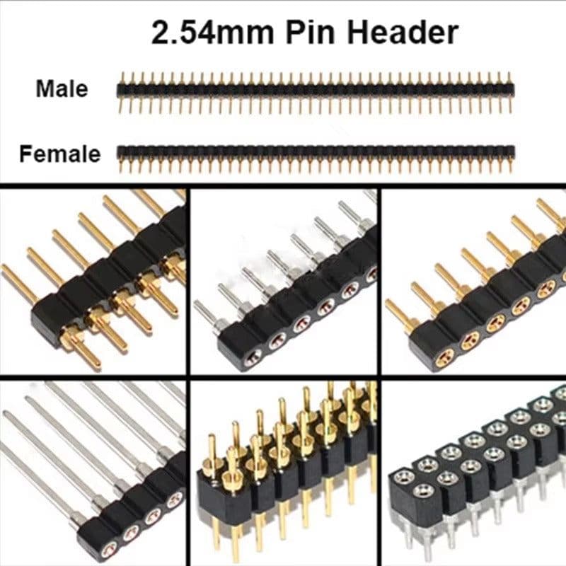 2.54mm Machined Headers Round Pins - View 1