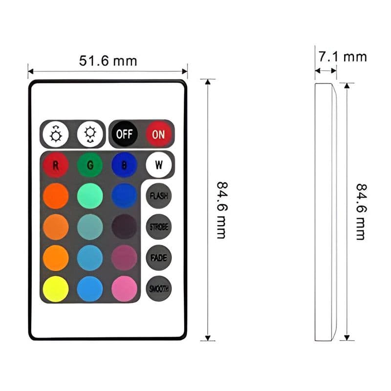 05-24VDC 2835 5050 RGB LED Strip Mini 24-Keys Remote Controller with DC Jack - View 2