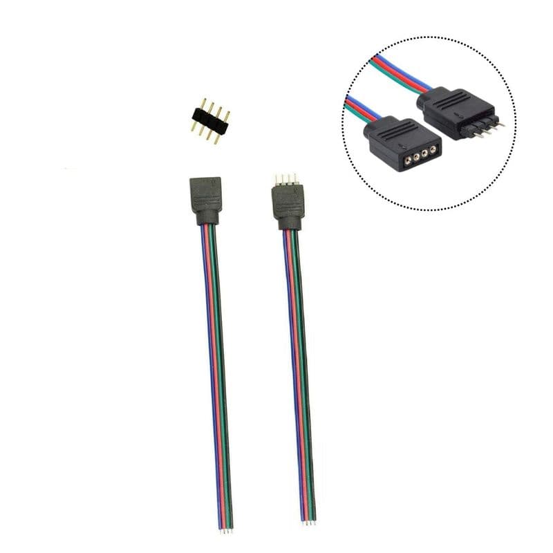 RGB LED Strip Wire Male/Female Connector Cable for 5050 3528 Light - View 2