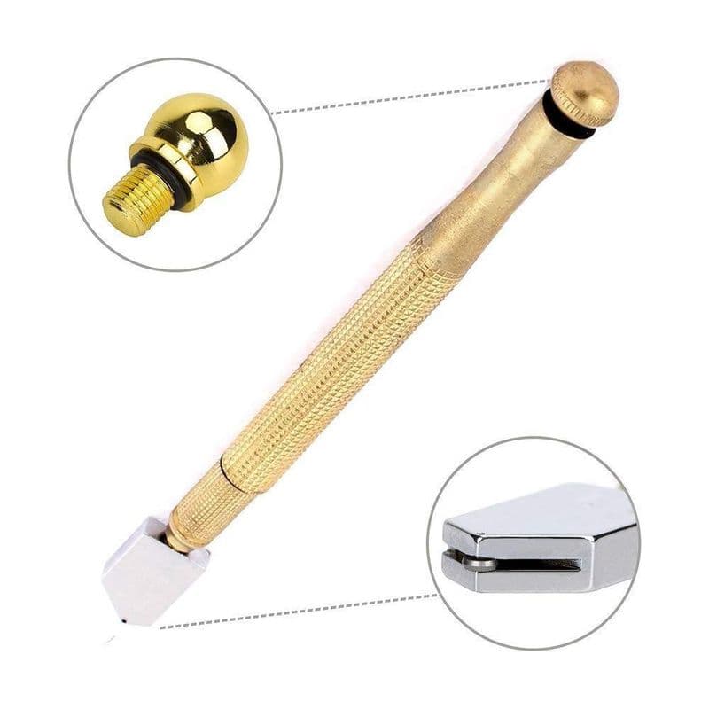 Generic: Gold Professional Glass Cutter with Metal Handle - View 2