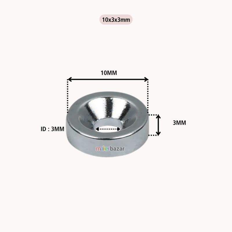 Neodymium Channel Countersunk Ring Magnet for Mounting - View 2