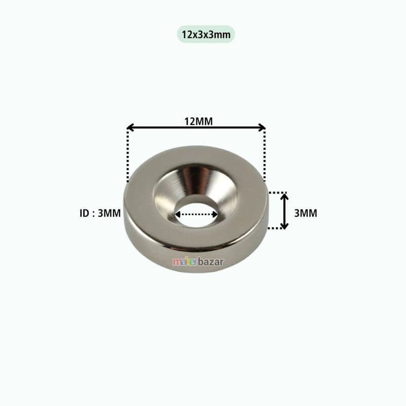 Neodymium Channel Countersunk Ring Magnet for Mounting - View 3