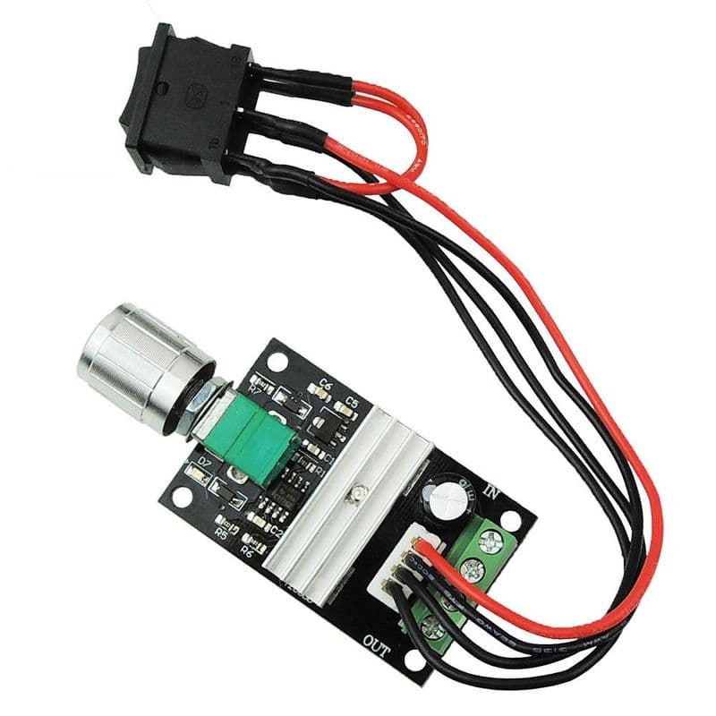 [Type 2] 1203BB DC 6V-28V 6V 12V 24V 3A PWM DC Motor Speed Controller Forward Reverse with Switch - View 1