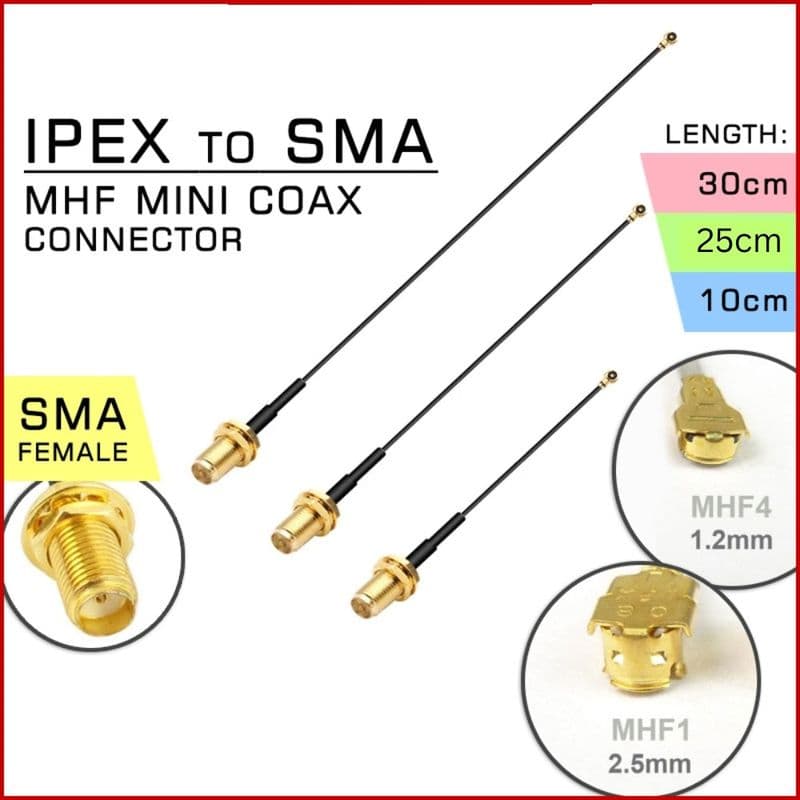 SMA Female to UFL IPX Connector Cable - View 1