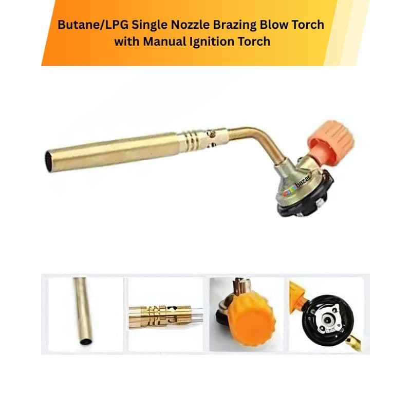 Butane/LPG Single Nozzle Brazing Blow Torch with Manual Ignition Torch - View 1