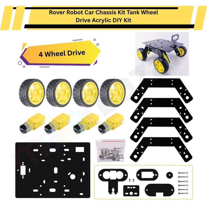 Rover Robot Car Chassis Kit Tank Wheel Drive Acrylic DIY Kit - View 2