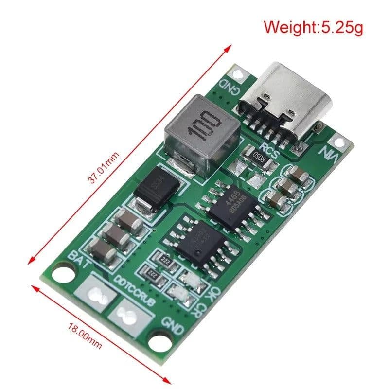 [Green] Type-C Multi-Cell 2S 3S 4S to 8.4V 12.6V 16.8V Step-Up Boost Lithium Battery Charger Module - View 2