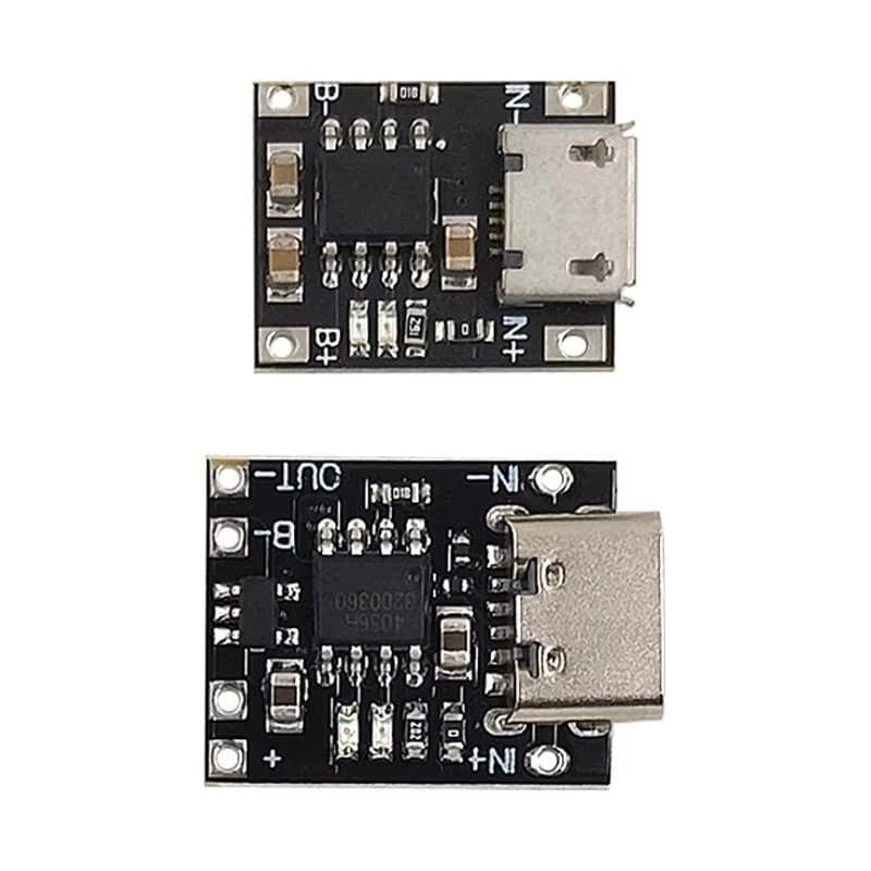 TC4056 1A 5V-6V 4.2V Lithium Battery Charging Module with Current Protection [Black] - View 1