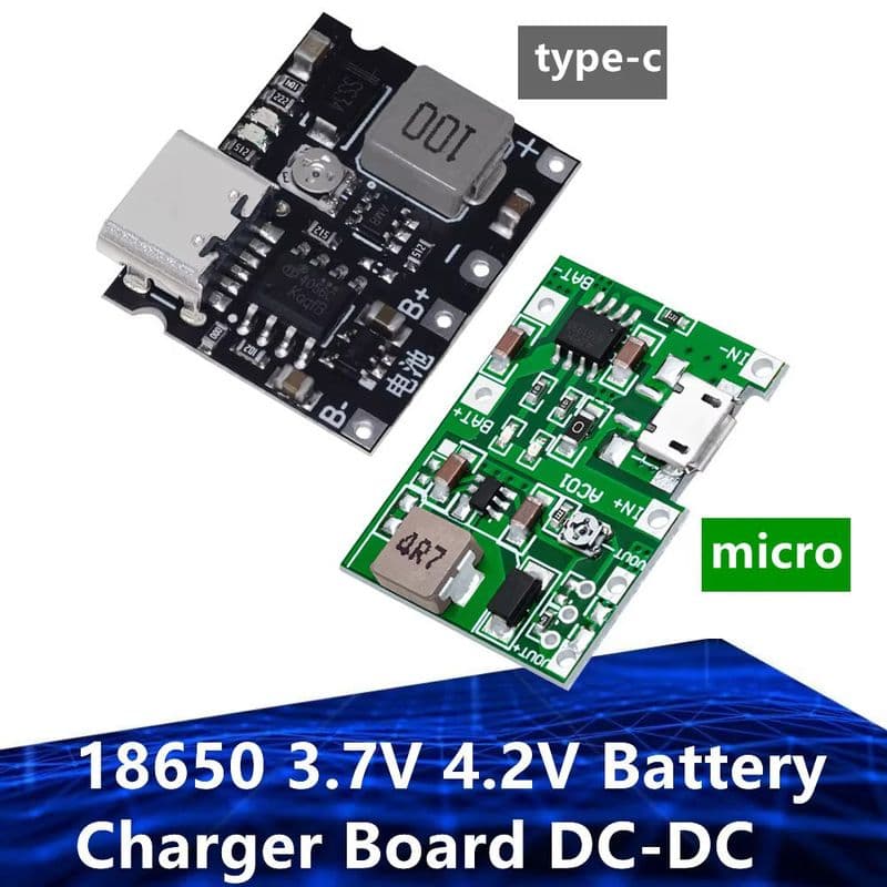 TP4056 Li-ion 18650 3.7V 4.2V Battery Charger Board DC-DC Step Up Boost Module - View 2