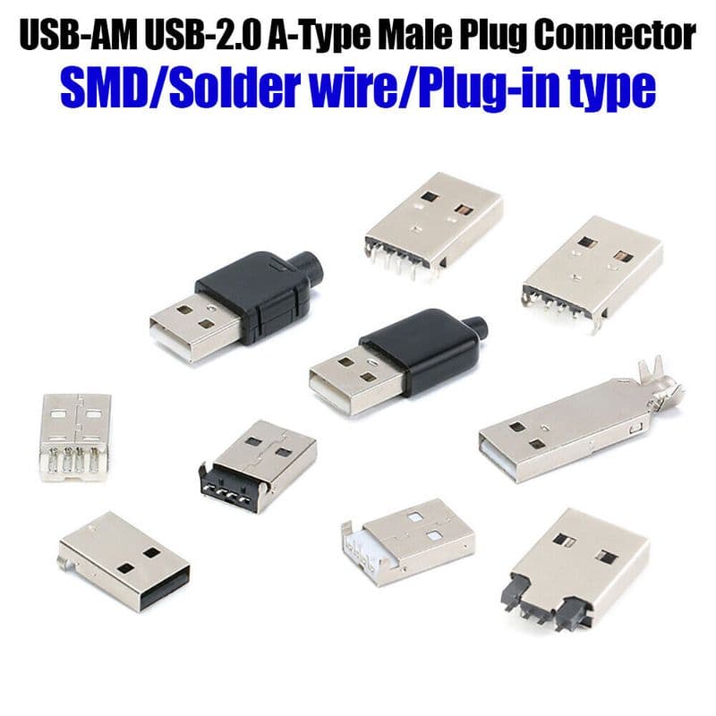 Type-A USB Male Connector for Cable with Cover - View 1