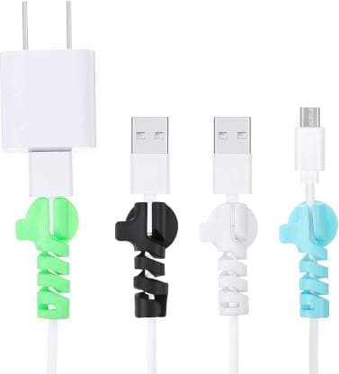 4pcs Spiral Charger Cable Protector with Sucker Suction - View 2