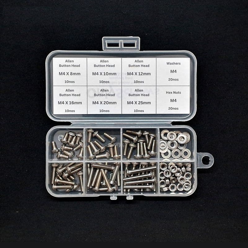 100pcs M4 Assorted Nut-Bolt-Washer Screw Pack Kits (SS304) - View 2