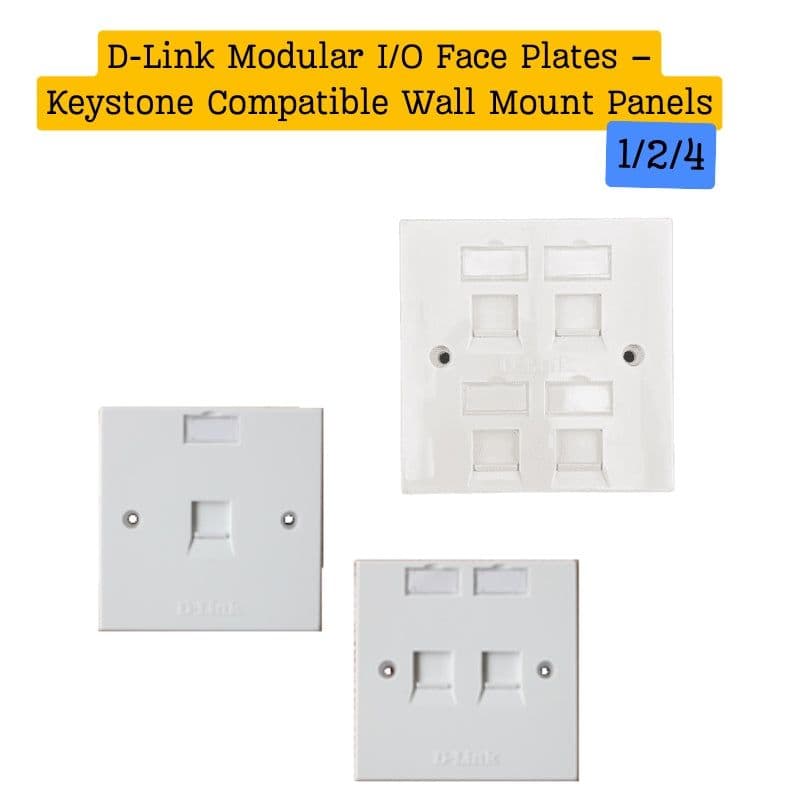 D-Link Modular I/O Face Plates – Keystone Compatible Wall Mount Panels - View 1