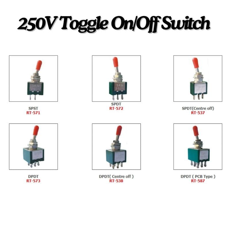 250V Mini Toggle Switch - View 1