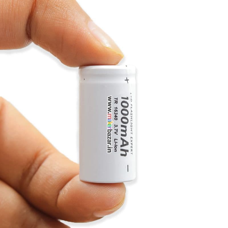 TR 16340 3.7v 1000 Li-Ion Cell Rechargeable Battery - View 3