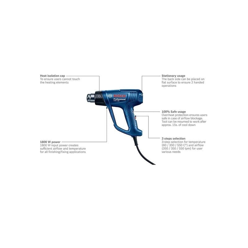 Bosch GHG180 Heat Gun 1800W Hot Air [060194D0F0] - View 2