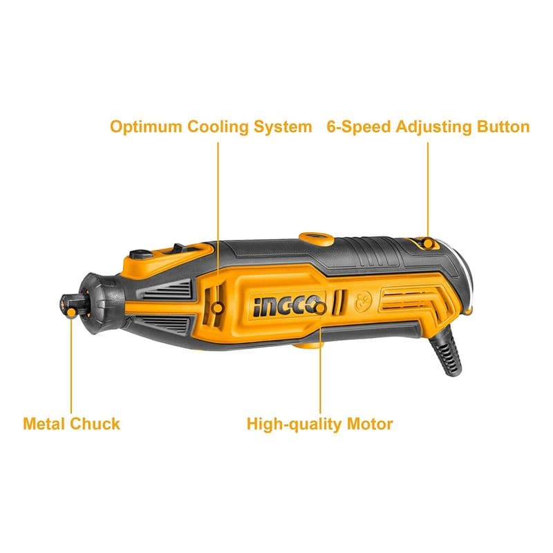 Ingco MG13328 130W Mini Die Grinder 109-in-1 Wood Carving Rotary Tool Kit - View 3