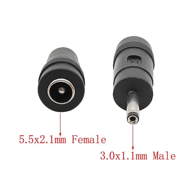 5.5×2.1mm Female DC Socket Converter to Other-Size Male Jack Connector - View 2