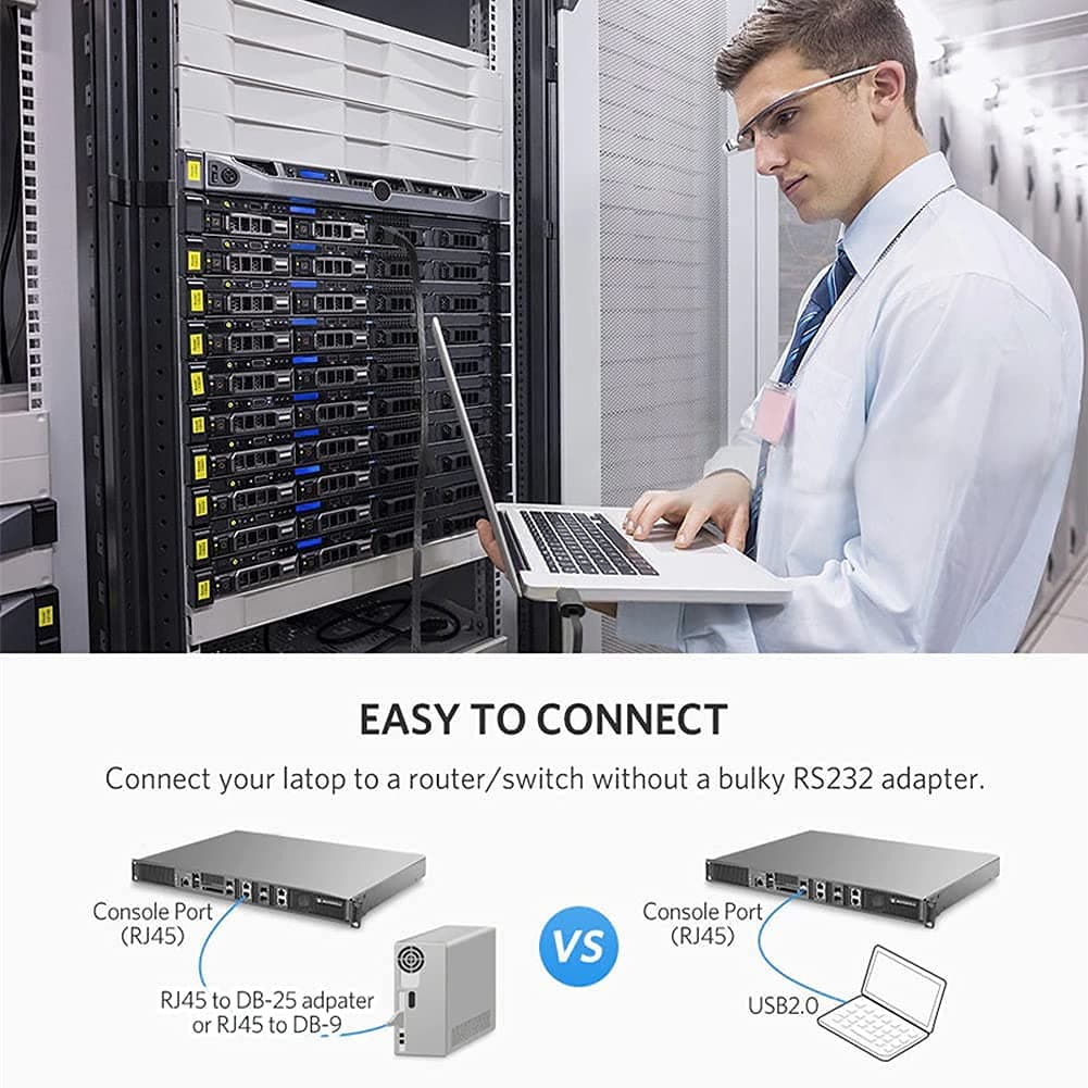 USB 2.0 Male to RJ45 Male Console Cable - View 3