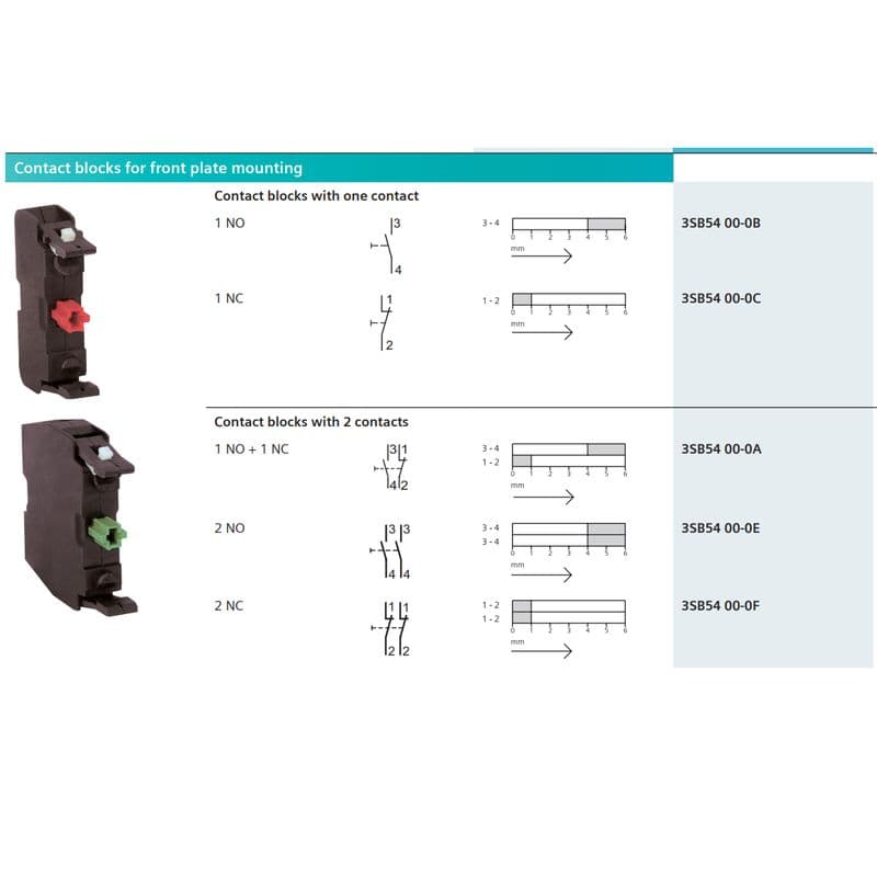 Siemens 3SB54 Contact Block for Push Button, Selector & Key Actuators - View 2