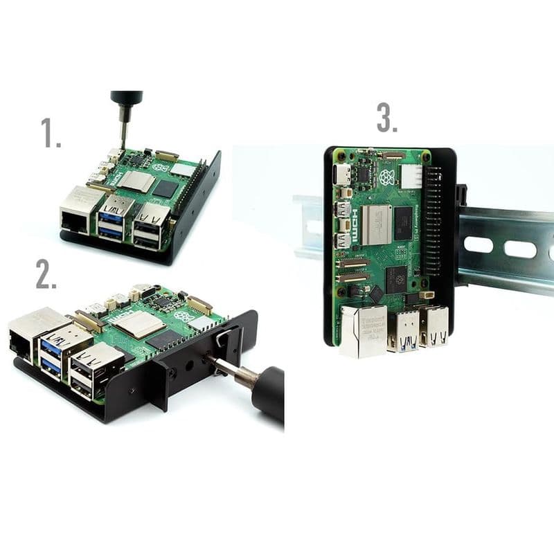 DIN Rail Clip Mount Bracket for Raspberry Pi - View 3