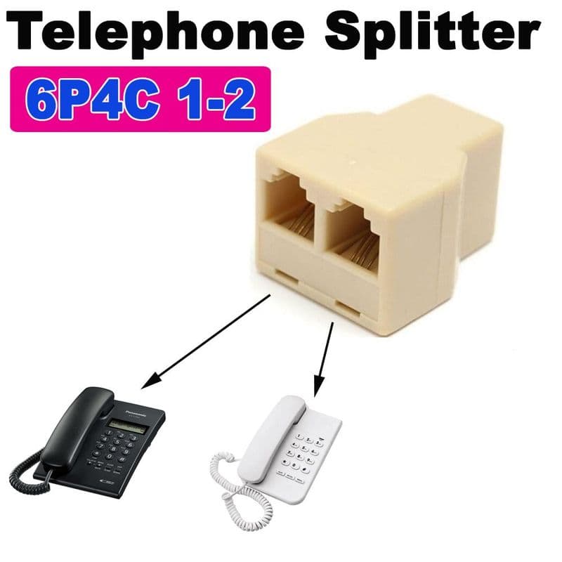RJ11 Telephone Line Splitter 6P4C - View 2