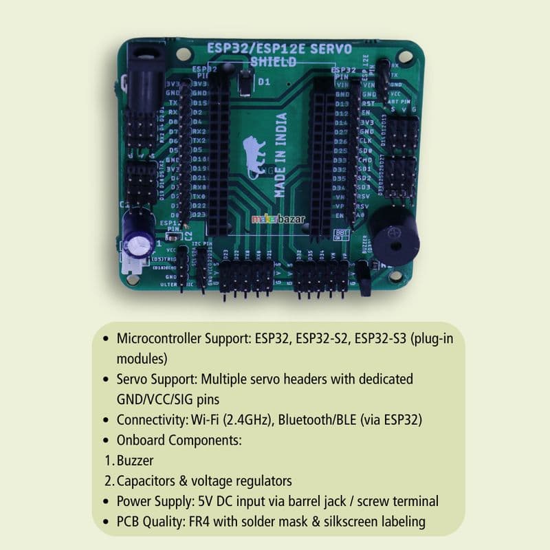 ESP32 Servo Development Board | Multi-Servo Control Shield for IoT & Robotics - View 3