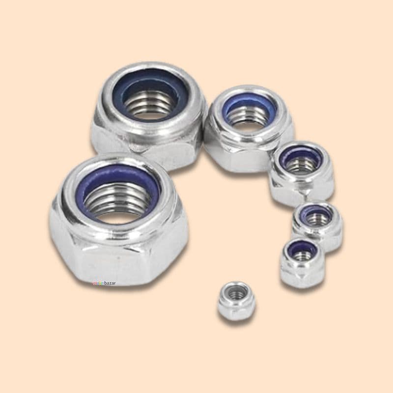 SS Nylon Self Lock-Nut Hex Insert-Nut [Pack of 10] - View 1