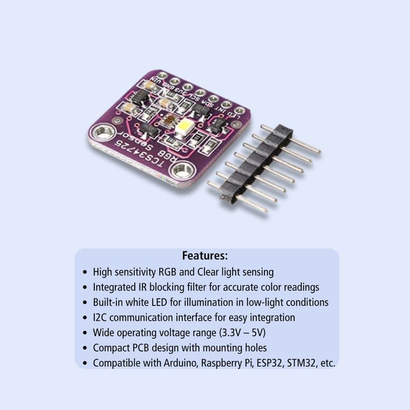 CJMCU-34725 TCS34725 RGB Color Sensor Module - View 2