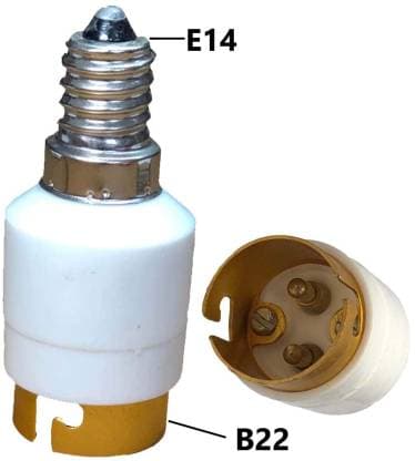 E14 TO B22 Bulb Converter, Converter Holder - View 3