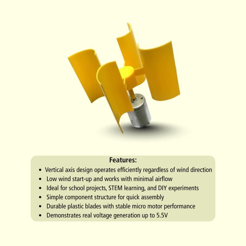 DIY Mini Vertical Axis Wind Turbine Generator Kit with Motor - View 2