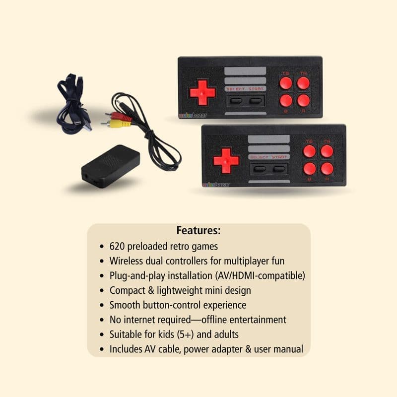 Mini Retro Game Box with Remote - View 2