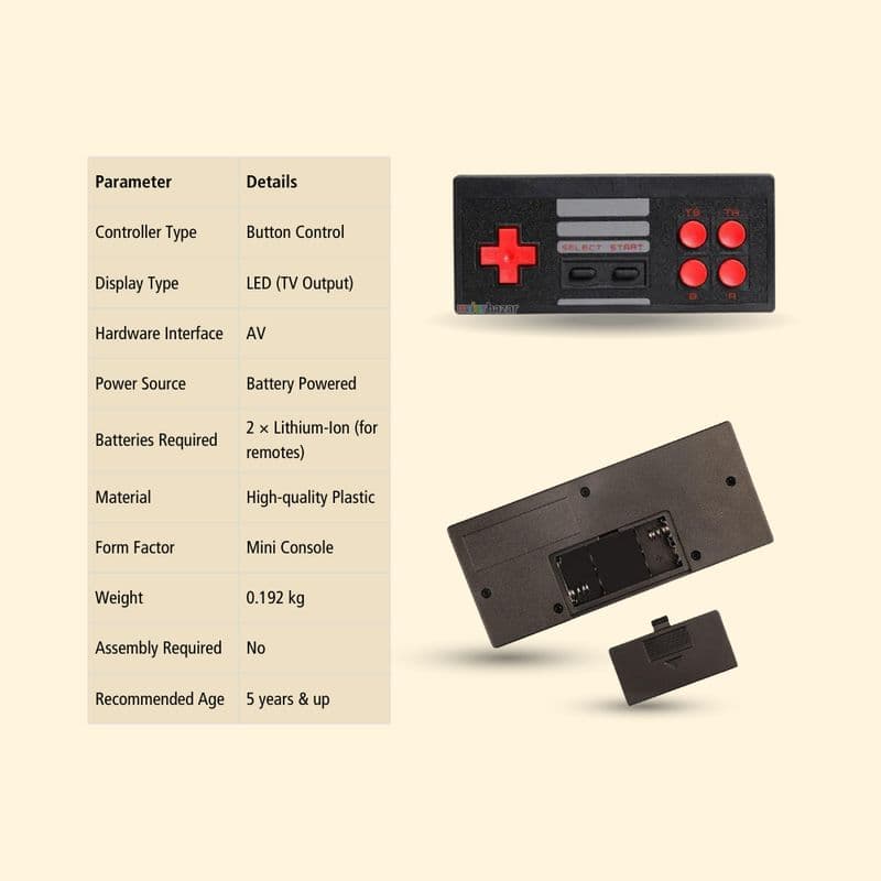 Mini Retro Game Box with Remote - View 3