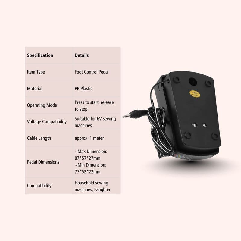 Sewing Machine Electronic Foot Control Pedal - View 3
